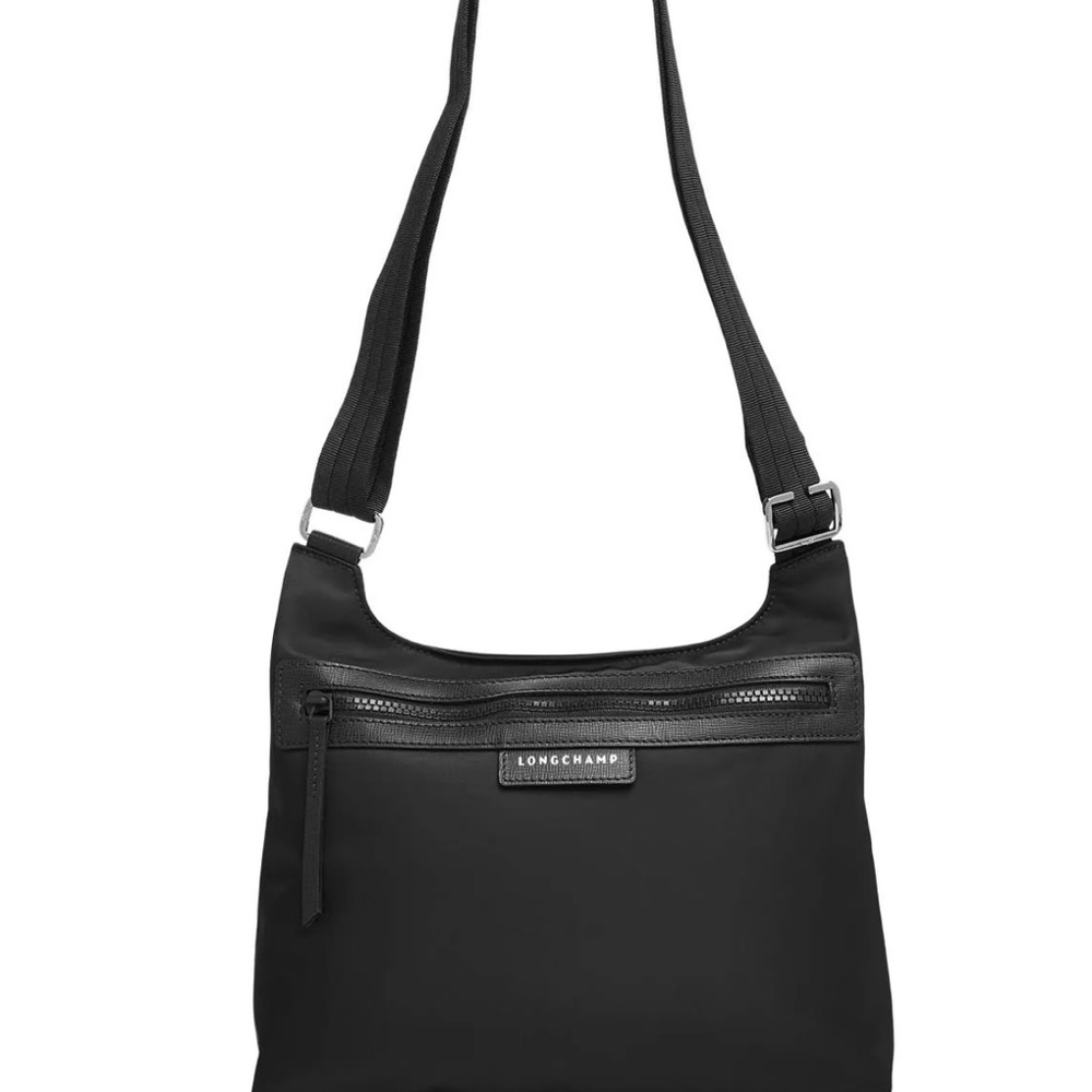 NWT Longchamp NEO Black Nylon Flat Crossbody Bag